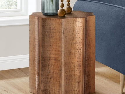 Drum Accent Side Table, Stylish Scalloped Design