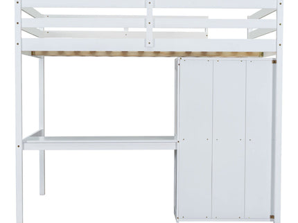 Loft Bed With Built In Wardrobe, Desk, Shelves And Drawers
