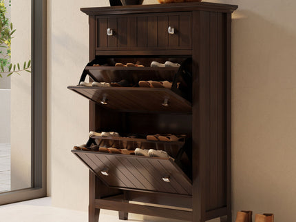 Acadian - Entryway Shoe Storage Cabinet - Brown