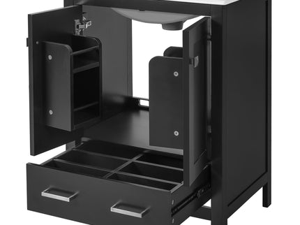 Bathroom Vanity With Integrated Undermount Ceramic Sink, 2 Doors And 1 Drawer, Soft Close Hinges