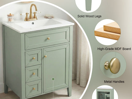 Bathroom Vanity With Sink, Soft Closing Cabinet