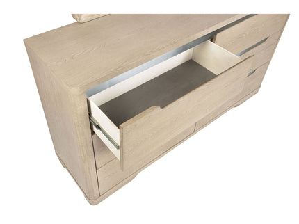 Mirador - 6 Drawer Dresser And Mirror Set - Light Oak