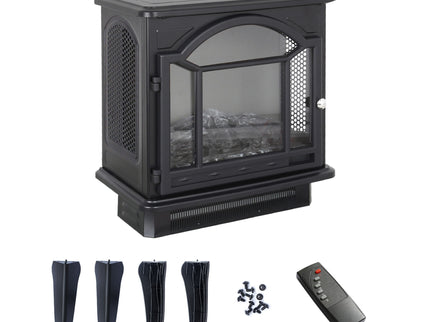 3D Flame Electric Infrared Quartz Fireplace Stove With Remote Control