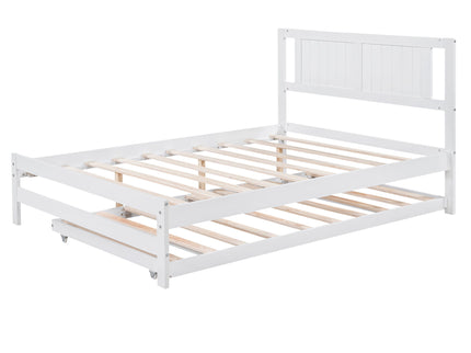 Platform Bed With Adjustable Trundle