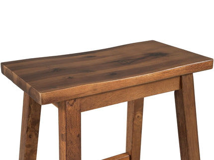 Rustic 3 Piece Stationary Kitchen Island Set With 2 Seatings, With 2 Open Shelves