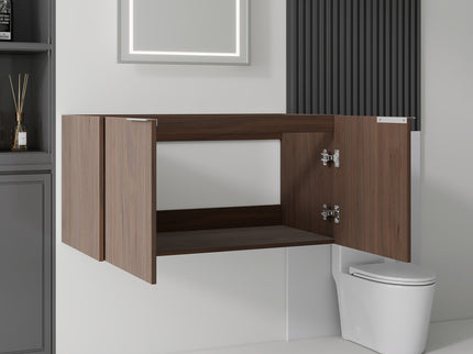 Floating Bathroom Vanity Cabinet With Soft Close Double Doors, Spacious Interior Storage, Wall Mounted, Cabinet Only