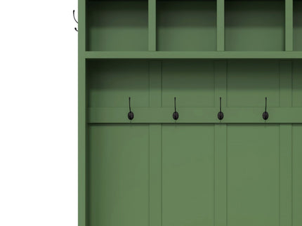 Hall Tree With Storage Bench Mudroom Coat Rack With 6 Hooks