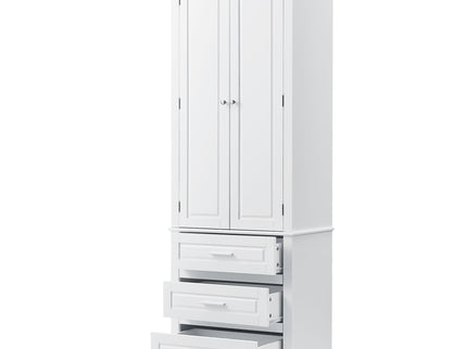Tall Storage Cabinet With 3 Drawers For Bathroom