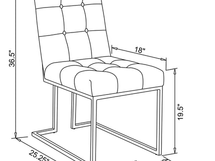 Tufted Back Upholstered Dining Chair (Set of 2)