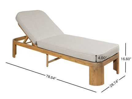 Outdoor Chaise Lounge Set With Side Table, 5 Position Adjustable Patio Recliner
