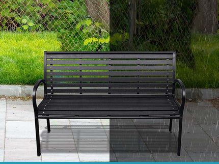Patio Bench Steel - Black