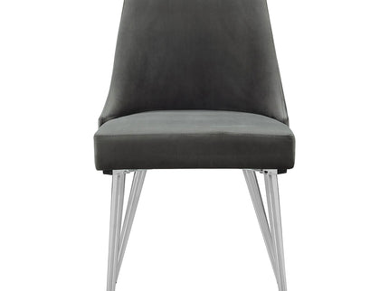 Padded Side Chair Of 2) With Upholstered Seat And Polished - Gray