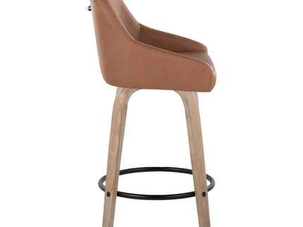 Hannah - Transitional Fixed Height Counter Stool With Swivel With Round Footrest (Set of 2)