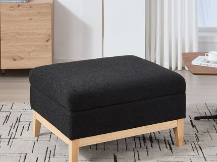 Upholstered Storage Ottoman With Reversible Lid Coffee Table, Foot Stool