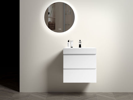 Alice - Bathroom Vanity With Large Storage, Sink Wall Mounted Floating Bathroom Vanity For Modern Bathroom, One-Piece Sink Basin Without Drain And Faucet