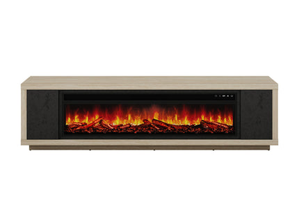 Fireplace TV Stand - Beige / Black