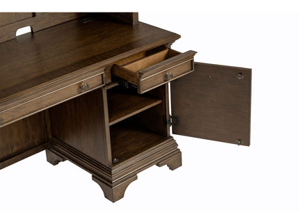 Stigham - 5 Drawer Credenza With Hutch - Oak