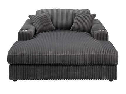 Hilde Chaise - With 2 Pillows - Dark Gray