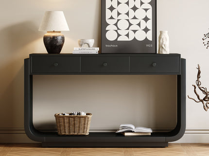 Console Table With 3 Drawers, Display Shelf