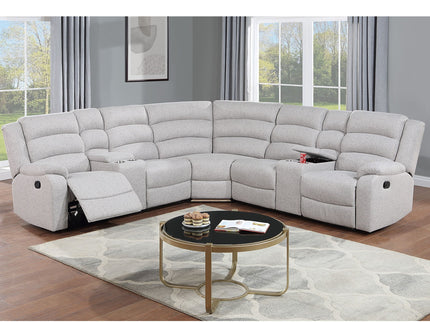 Manual Motion Reclining Loveseat 3 Piece Sectional Set With Console Storage And Cup Holders