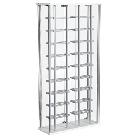 Wine Storage LED Curio Cabinet - Chrome