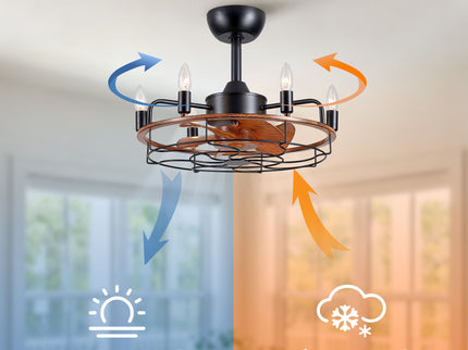 Modern Farmhouse Ceiling Fan, Adjustable Hanging