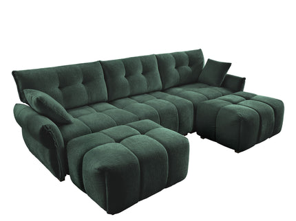 Sofa Set With Ottoman And Pillows, Textured, High Resilience Cushions