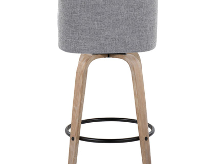 Toriano - Contemporary Fixed-Height Counter Stool & Swivel With Round Footrest (Set of 2)