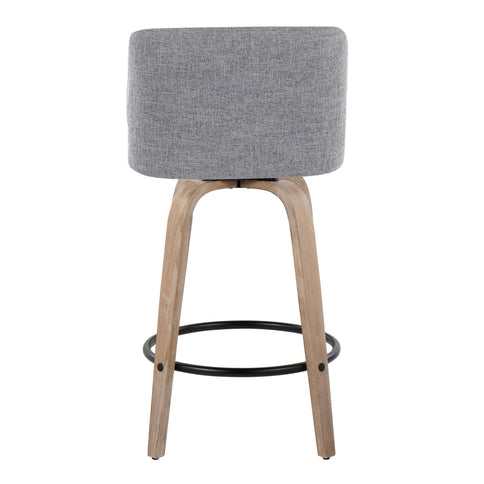 Toriano - Contemporary Fixed-Height Counter Stool & Swivel With Round Footrest (Set of 2)