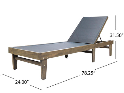 Summerland Chaise Lounge Dark Mesh Outdoor Seating - Dark Gray