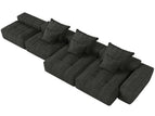 Black / 3 Seater Sofa With Ottoman
