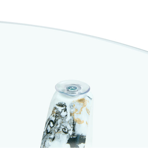 Modern Round Glass Coffee Table With Tempered Glass