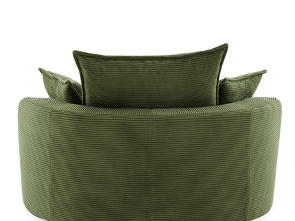 360° Swivel Accent Barrel Chair With Dual Layer Cushion And 3 Removable Pillows