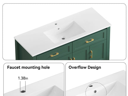 Bathroom Vanity With Sink Combo, 4 Soft Close Doors And 4 Drawers
