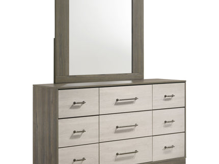 Edmondson - 9 Drawer Dresser With Mirror - Natural / Gray