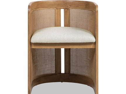 Lilith - Curved Upholstered Dining Chair, Stain Resistant High - White Pepper