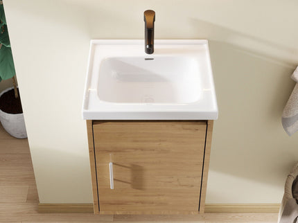 Floating Bathroom Vanity Combo, Wall Mounted Cabinet With Sink & Soft Close Doors For Small Bathrooms