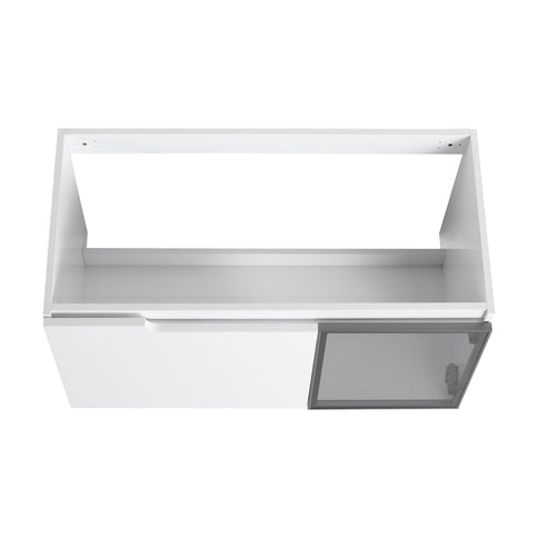 Wall Mounted Bathroom Vanity With Sink, 2 Soft Close Doors, Cabinet & Half Door