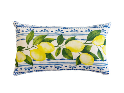 Summer Fresh Lemon Lumbar Outdoor Pillows - Multi