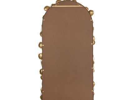 Full Length Arched Wall Mirror With en Leaf Accents Decorative Mirror For Living Room Bedroom - Gold