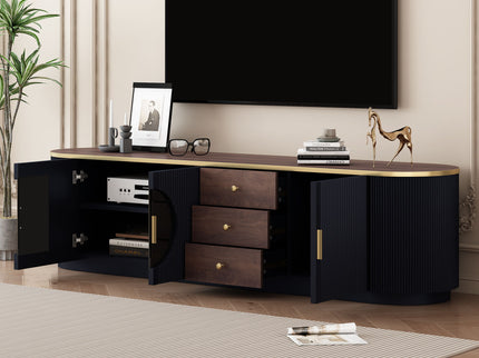 Modern Minimalist TV Stand For TVs Up To 80" With 3 Drawers And 1 Shelf