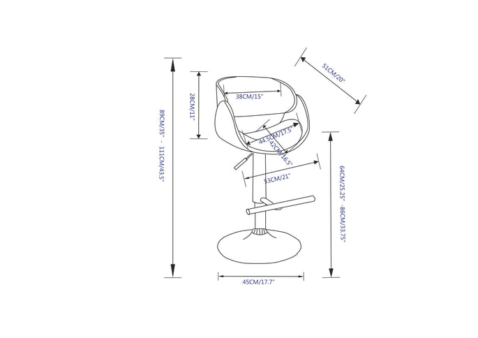Amery - Mid Century Modern Adjustable Swivel Bar Stool