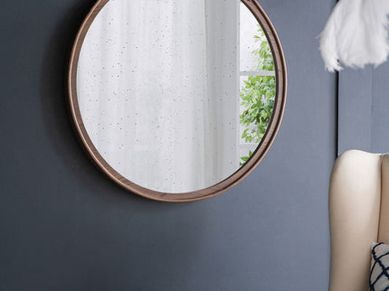 Round Hand Carved Rose Antique Mirror Frame, Wall Mirror For Live Space