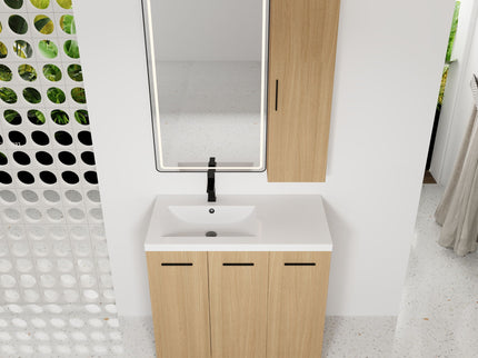 Freestanding Bathroom Vanity Set With Tall Linen Cabinet, 3 Door Storage Cabinet, Single Sink