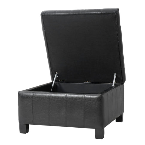 Square Tufted Indoor Ottoman With Lift-Top Storage