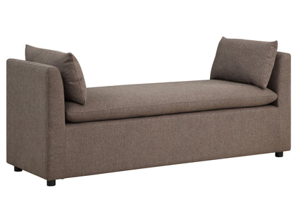 Isiah - Raised Arm Accent Bench - Brown