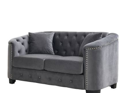Modern Chesterfield Sofa With Tufted Backrest For Living Room