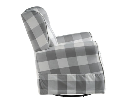 Patli - Glider Chair With Swivel - Gray / White