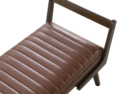 Mid-Century Bench With Wood Legs