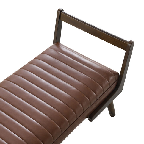 Mid-Century Bench With Wood Legs